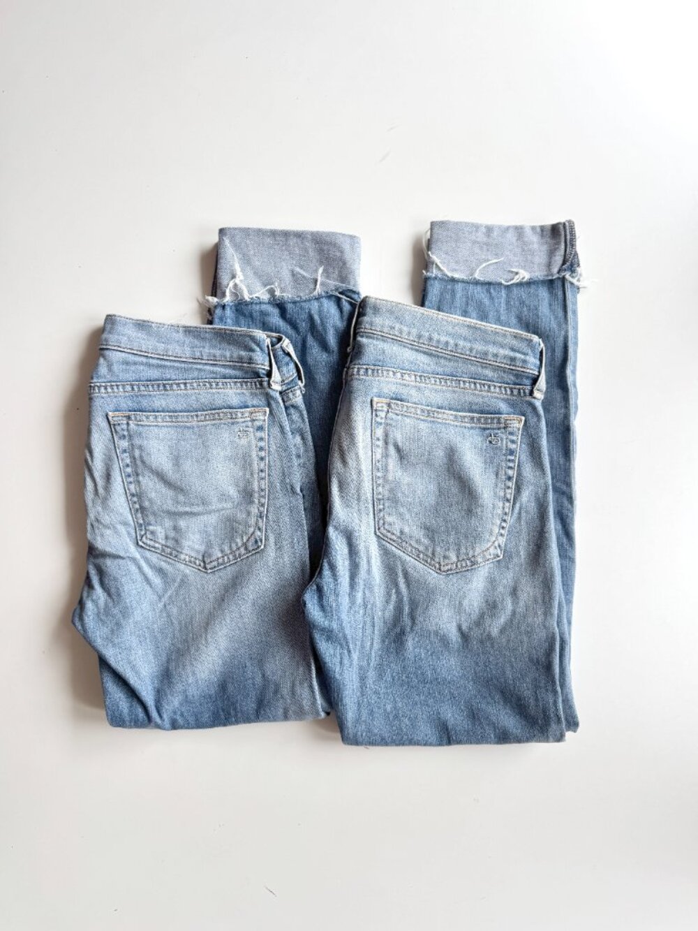 Lot of 2 RAG & BONE Dre June Medium Rinse Low Rise Slim Boyfriend Jeans, Size 26
